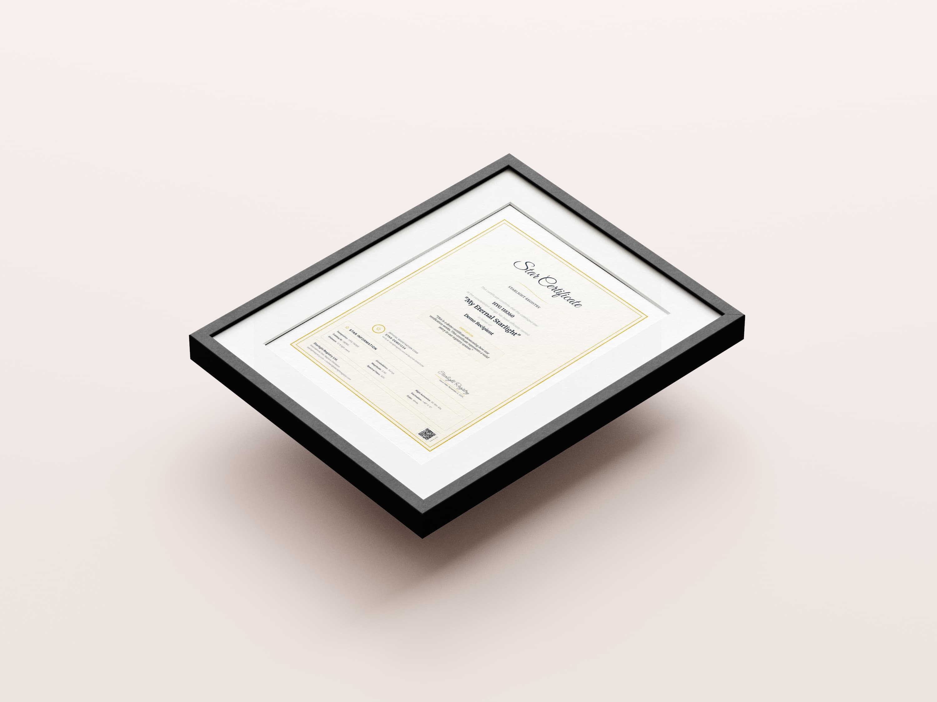 Beautiful star certificate - perfect long distance relationship gift